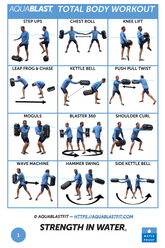 AquaBLAST workout cards are included with each AquaBLAST bag